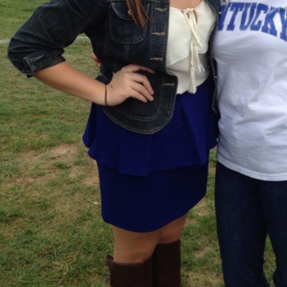 Blue Peplum Skirt